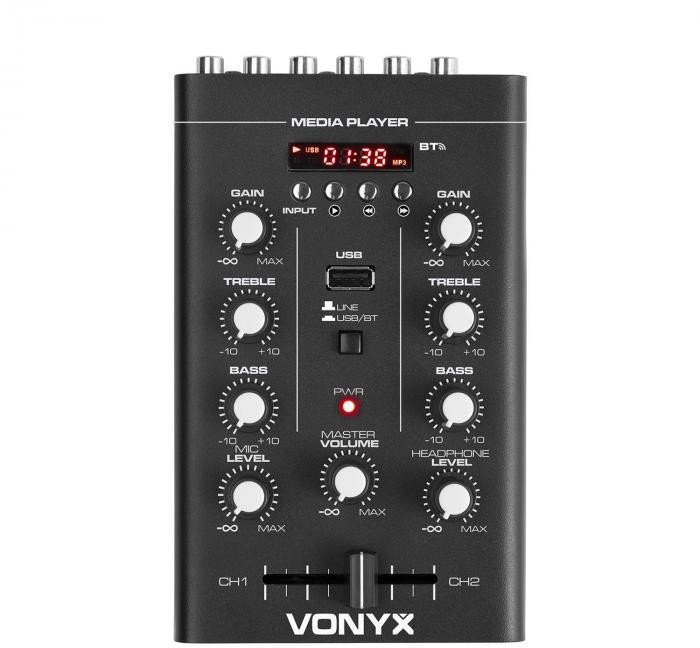 Vonyx Vonyx STM500BT mikser DJ 2-kanałowy Bluetooth odtwarzacz MP3 port USB czarny Sky-172.974