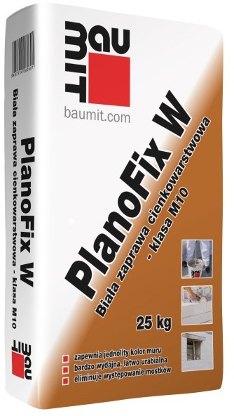 Baumit Zaprawa murarska cienkowarstwowa bia$110a - Klasa M10 PlanoFix W 25kg (5907534260601)