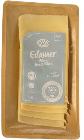 SER EDAMER (EDAMSKI) PLASTRY BIO (40 % TŁUSZCZU W SUCHEJ MASIE) 150 g - OMA