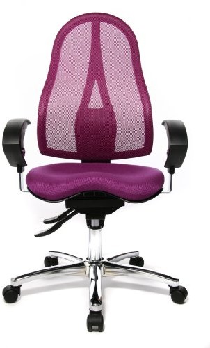 TOPSTAR ST19UG03 Sitness 15, ergonomiczne krzesło biurowe, krzesło biurowe, w zestawie podłokietniki o regulowanej wysokości, materiał obiciowy fioletowy