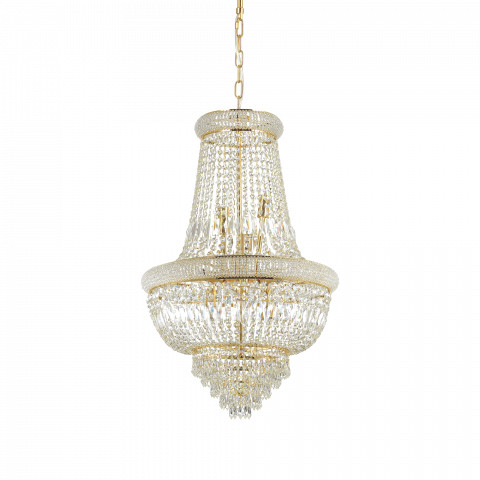 Ideal Lux Żyrandol Dubai SP10 207216 klasyczna oprawa wisząca w kolorze złotym 207216