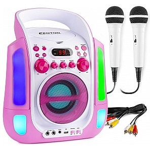 Fenton FENTON  Karaoke system z CD i 2 mikrofonami SBS30P różowy 130.172