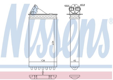 NISSENS Wymiennik ciepła, ogrzewanie wnętrza 72663