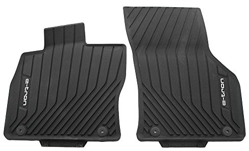 Audi AUDI 8 V1061221 a041 dywaniki dywaniki samochodowe z przodu 4 X gumowe maty z czarnym we wszystkich warunkach E-Tron liternictwo 8V1061221A041