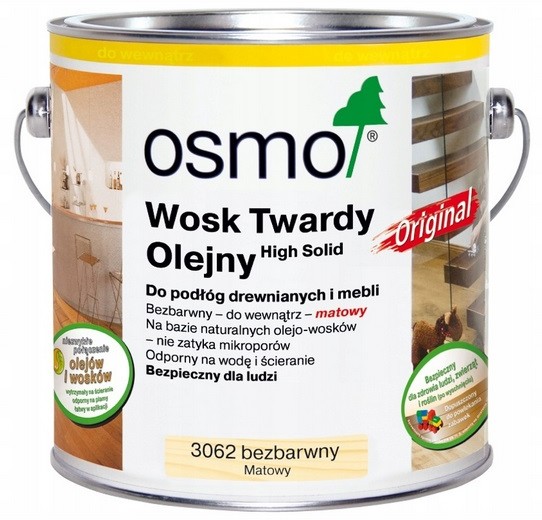 Osmo WOSK TWARDY OLEJNY- mat (3062), 2.5l