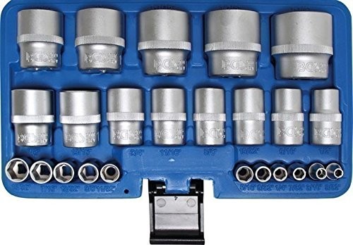 BGS 2246 klucz nasadowy wstawki z siatki, 6, 3 (1/4) i 12, 5 (1/2), rozmiary w calach