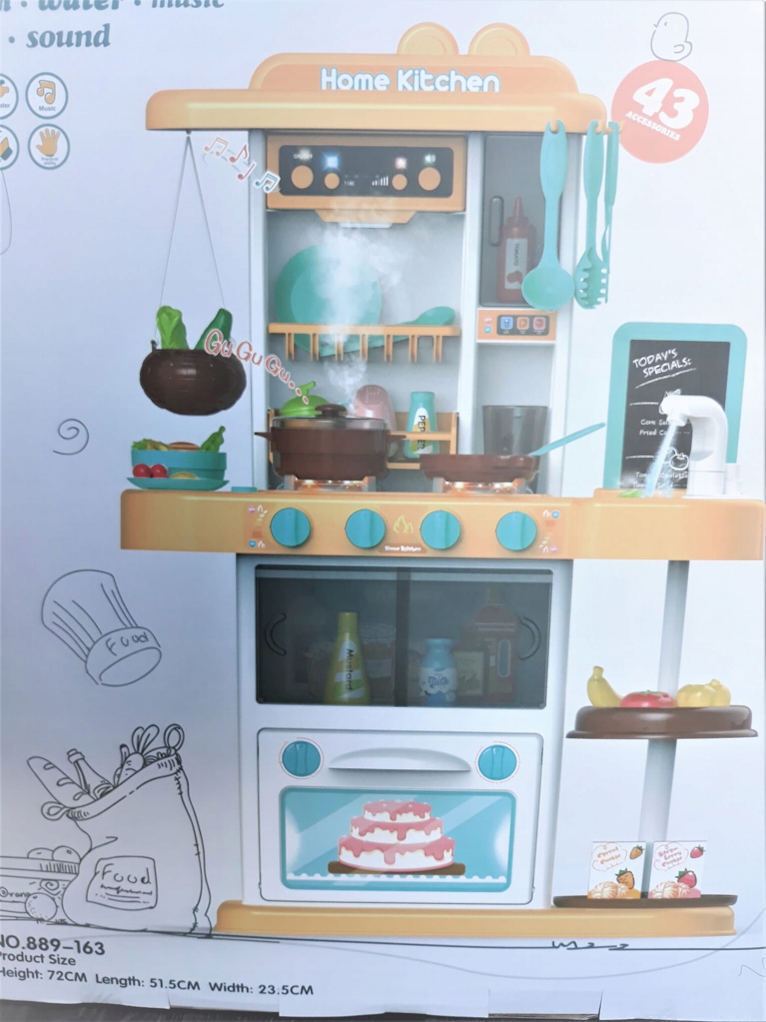 LT77 Kuchnia Zabawkowa Dla Dzieci Para Wodna 72 cm