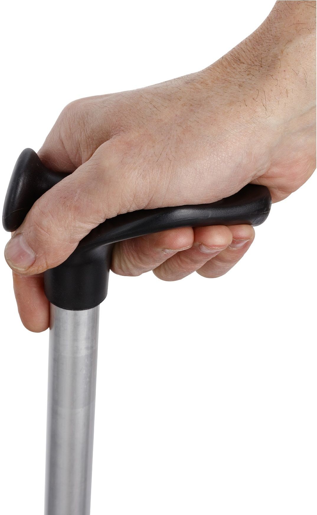 HERDEGEN Laska aluminiowa z anatomicznie profilowanym uchwytem na lewą lub prawą rękę - większy komfort użytkowania, równomierny nacisk na dłoń