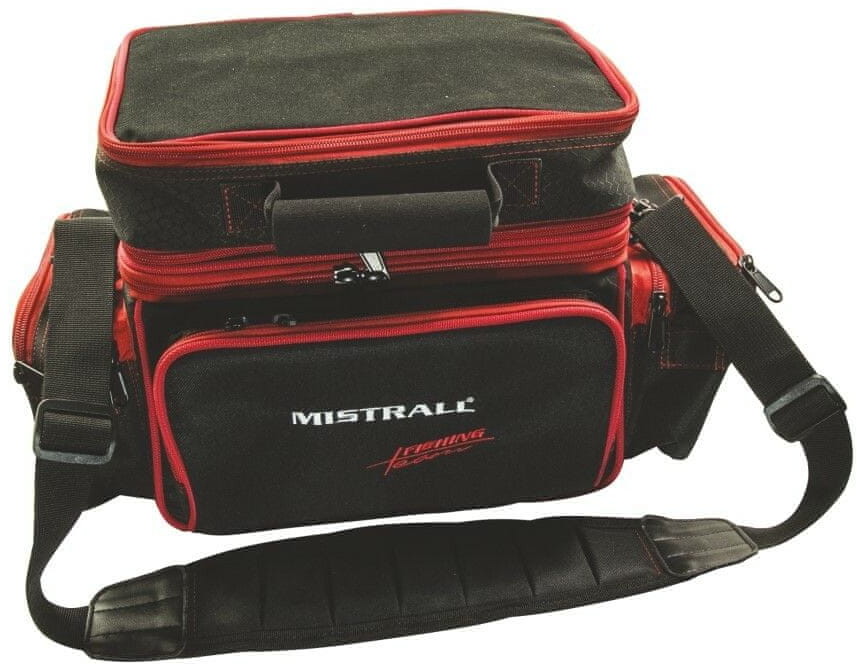 Mistrall Torba wędkarska 86x43x35 cm czarno czerwona