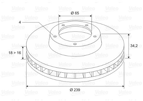 VALEO tarcza hamulcowa x2 przod 186523  186523