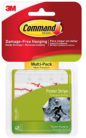 Command Plakat Adhesive Strip Value Pack, white, 48 Strips/PACK MMM17024VP