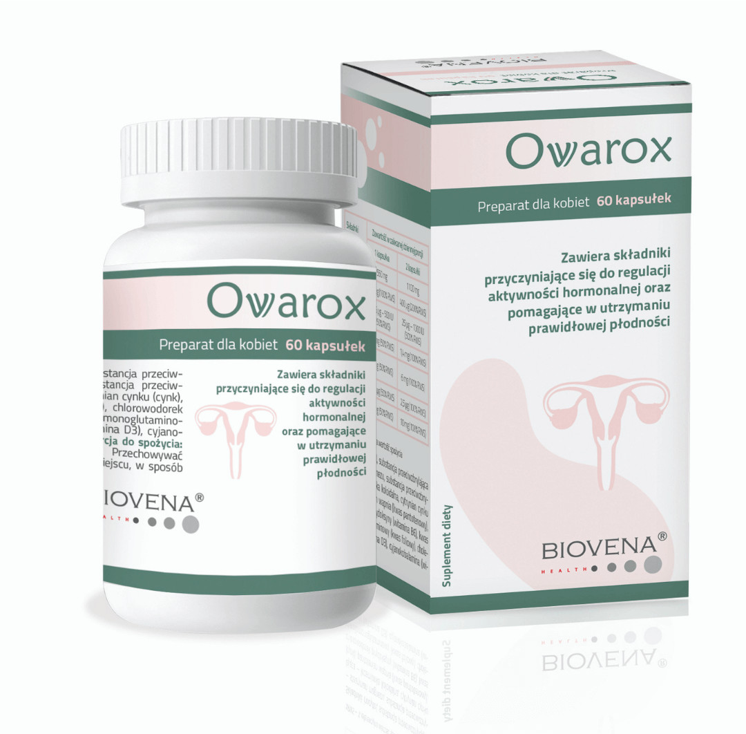 Biovena Health Ovarox - pomaga w utrzymaniu prawidłowej płodności 60 kaps.