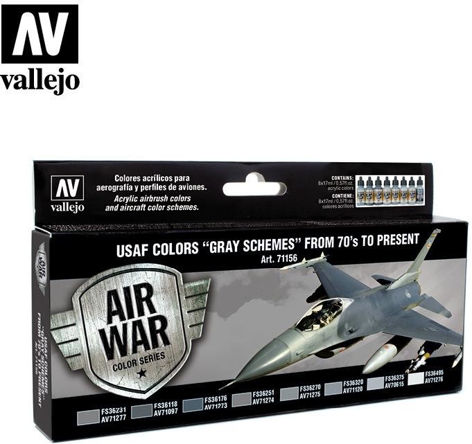 Vallejo Zestaw Air War 8 farb - USAF Colors Grey Schemes Vallejo 71156