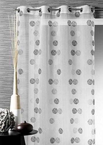 HomeMaison.com Home Maison zasłona, haftowana, wielokolorowy, zieleń anyżowa, 140 x 240 cm HM69807186
