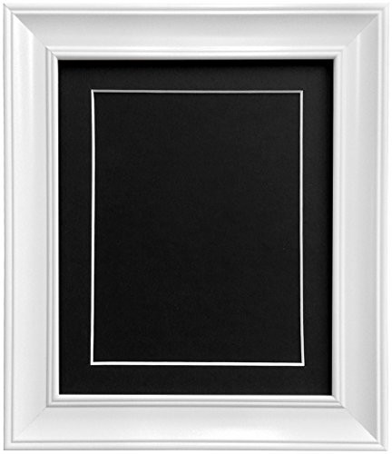 NA FRAMES BY POST FRAMES BY POST Scandi Biała ramka zdjęcia w stylu vintage z czarnym mocowaniem i tylną deską 8 x 8 do zdjęcia rozmiar 12,7 x 12,7 cm AP4620VWBlackMountAndBB8855