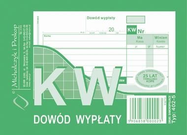 MICHALCZYK Prokop amp Prokop Druk KW dowód wypłaty A6 wielokopia 80kart. M&P 38K013A