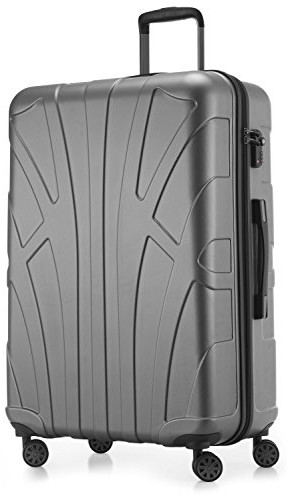 SUITLINE - Bagaż podręczny Walizka twarda Walizka Walizka Walizka Walizka Zestaw walizki, 4 rolki, TSA (S, M & L), kolor: srebro S28-8801M-S-88011011