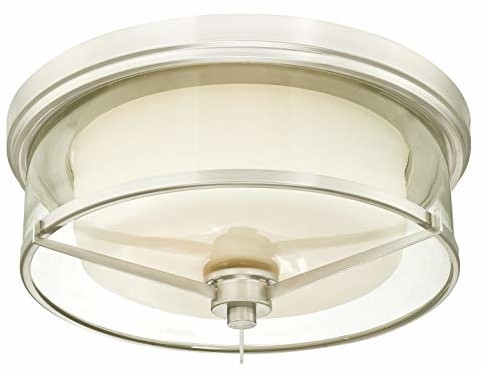 Westinghouse Lighting 63312 33 cm lampa sufitowa do wnętrz, szczotkowany nikiel z matowanym szkłem i przezroczystym szkłem