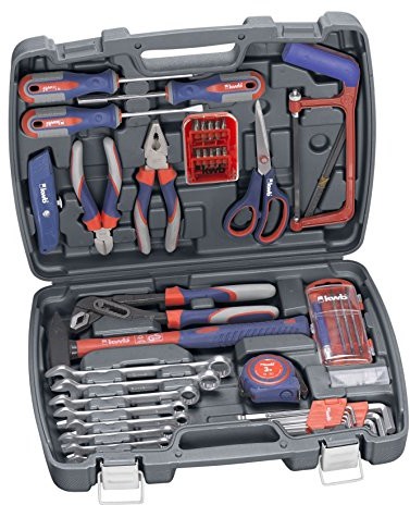 kwb 370730 skrzynka narzędziowa z tworzywa sztucznego  65-elementowa zawartość, idealna do prac w domu