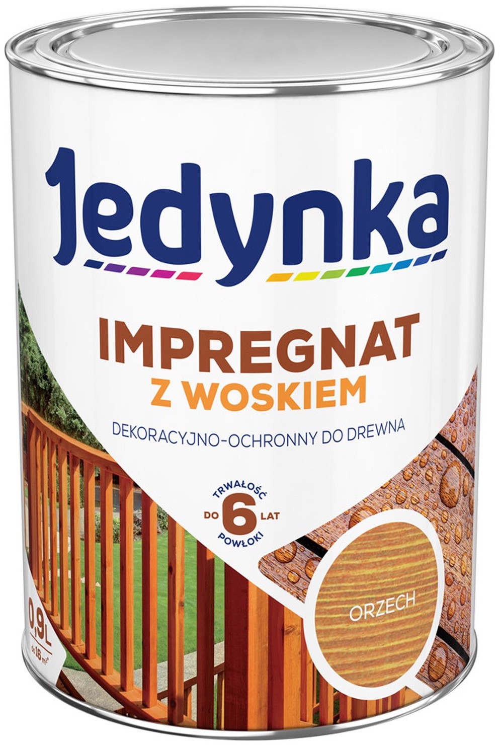 Jedynka Impregnat do drewna z woskiem orzech 900 ml