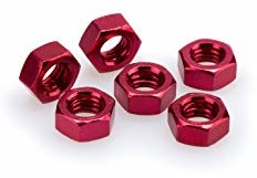 Puig 0863r blister 6 orzechów M8 czerwony 0863R