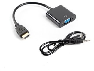 Lanberg Adapter HDMI-A M) > VGA F) + audio na kablu (AD-0017-BK)
