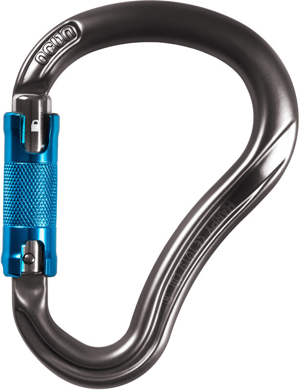 Ocun Harpy HMS Triple Karabinek, antracite/blue 2021 Karabinki zakręcane 03978-anthracite/blue