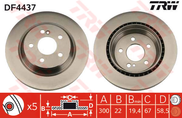 TRW Tarcza hamulcowa DF4437