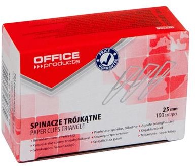 Office products OFFICE PRODUCTS Spinacze trójkątne 25mm, 100szt., srebrne 18082525-19