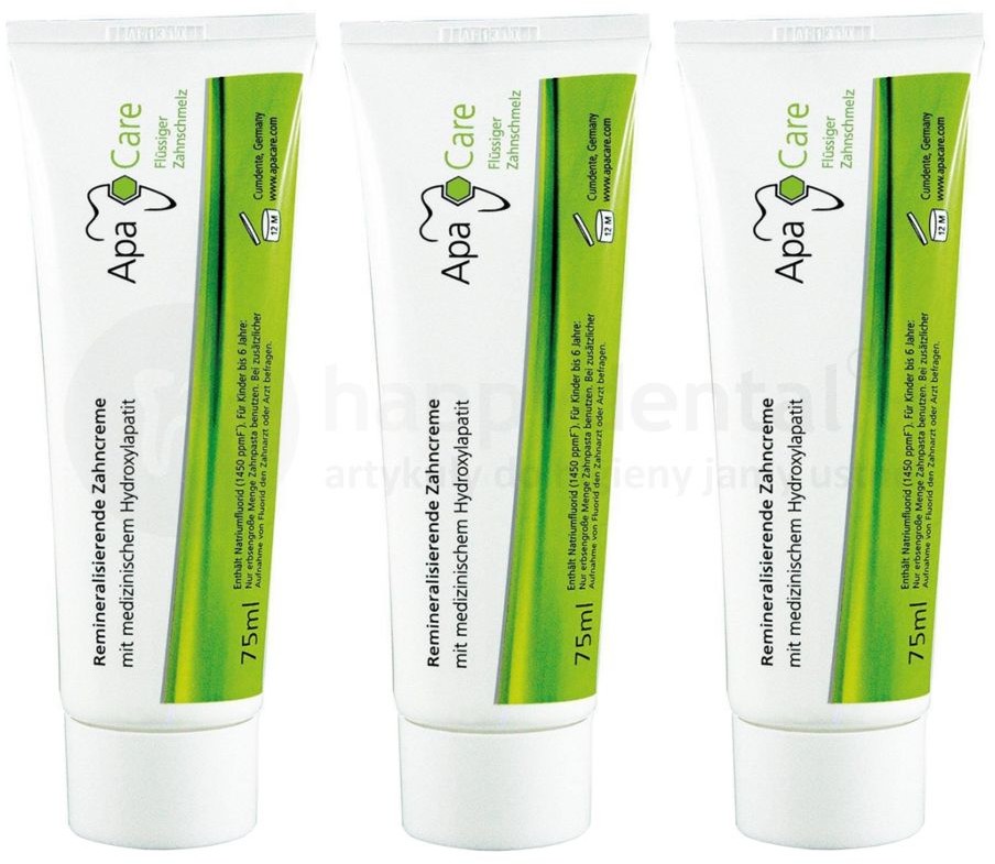 ApaCare APACARE SET - zestaw past do zębów z hydroksyapatytem - 3 x 75ml
