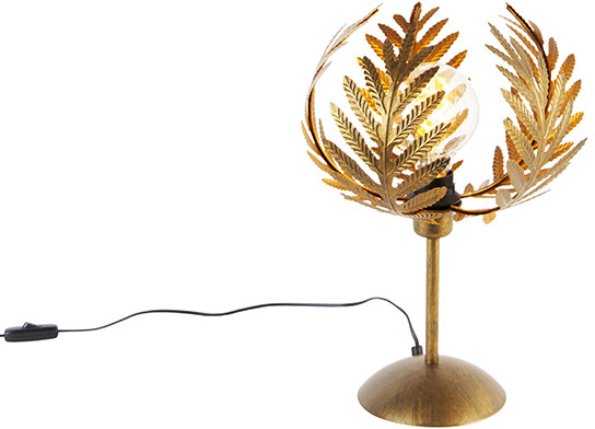 QAZQA Lampa stołowa vintage złota 26 cm - Botanica 105092