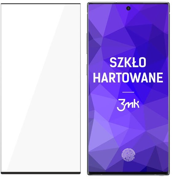 3MK Szkło HardGlass Max czytnik linii do Galaxy Note 10 Plus Black 7383X1