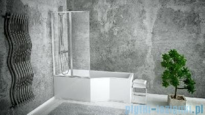 Besco Integra 170x75cm Wanna asymetryczna Lewa + parawan 2-skrzydłowy (#WAI-170-PL2)