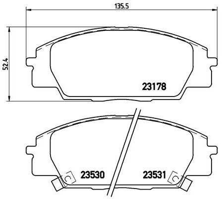 BREMBO Zestaw klocków hamulcowych, hamulce tarczowe P 28 032