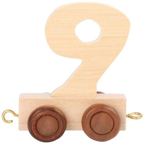 Legler Small foot by Drewniany wagon kolejowy cyfry naturalne liczba 9 Rozmiar ok 5x3x6 cm Wiek 3+ Wpisz wybrany numer w komunikacie zamówienia