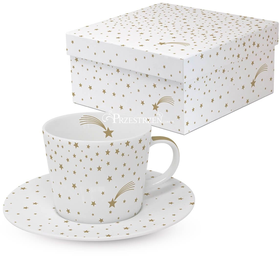PORCELANOWA FILIŻANKA ZE SPODKIEM Moonlight ZŁOCONA 200ml 603867