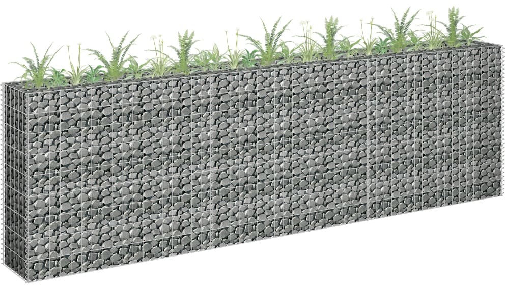 vidaXL Podwyższona donica gabionowa, galwanizowana stal, 270x30x90 cm