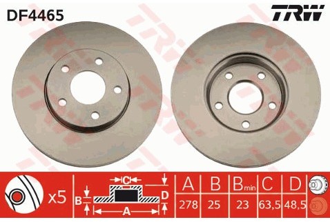 TRW Tarcza hamulcowa DF4465