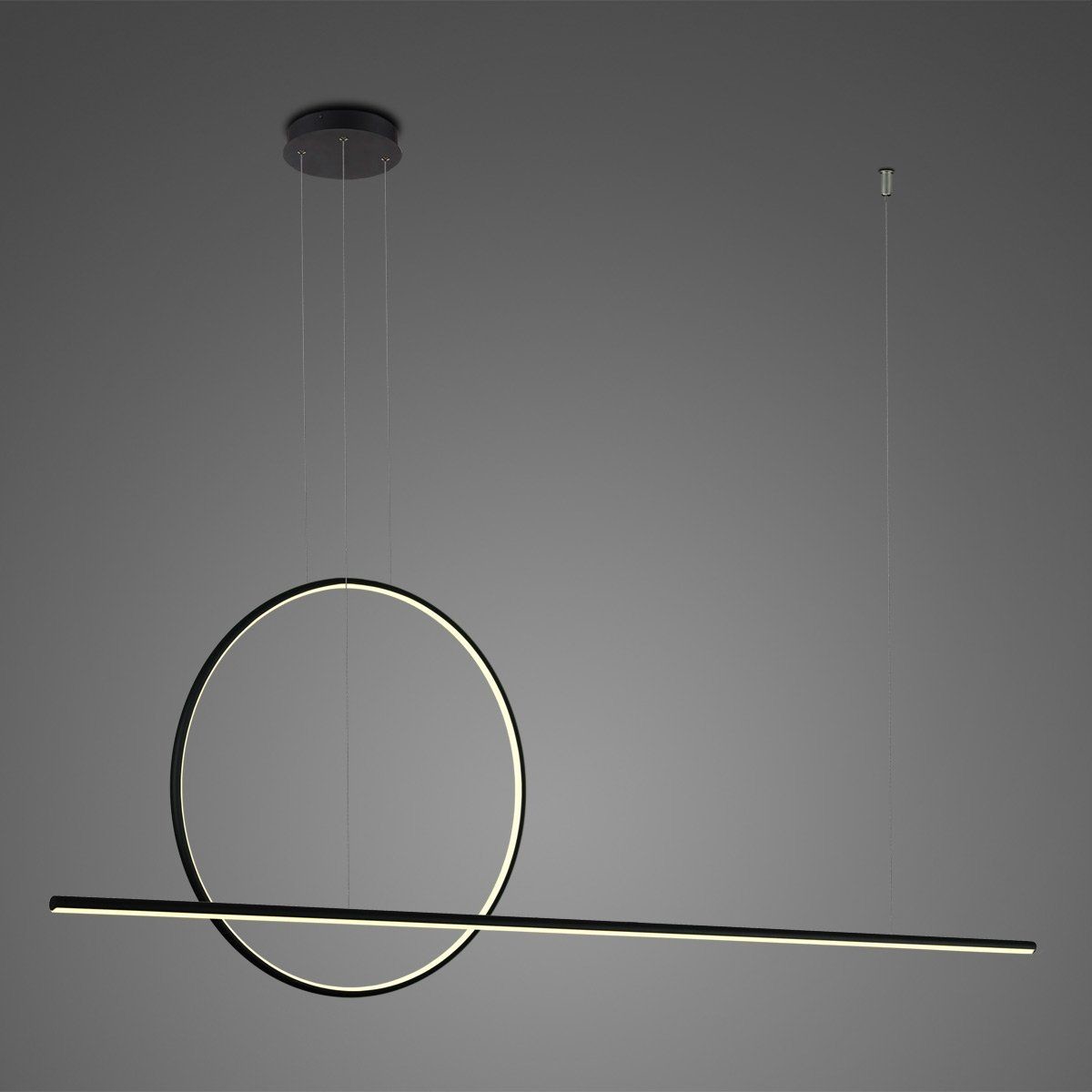 Altavola Design Lampa sufitowa Nowoczesna lampa sufitowa ledowa czarna Altavola Linea No.2 długa LA087/PX_60_3k_black_dimm LA087/PX_60_3k_black_dimm