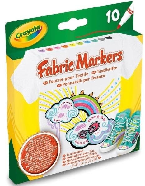 Crayola markery do tkanin, Fabric Markers, 10 kolorów