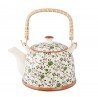 Clayre & Eef Porcelanowy Dzbanek z Rattanowym Uchem E CE6CETE0001
