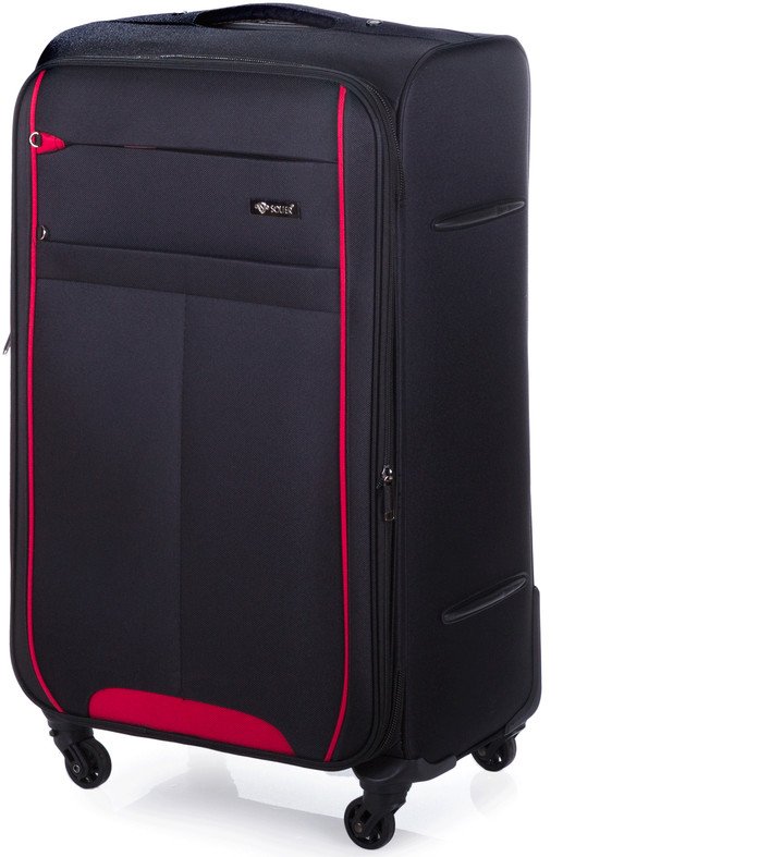 Solier Luggage Duża walizka miękka L Solier STL1311 czarno-czerwona