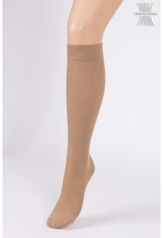 Compressana Podkolanówki podtrzymujące z zawartością bawełny Compressana Twin Z pełnym czubkiem Karmel Rozmiar V 2315-V-96