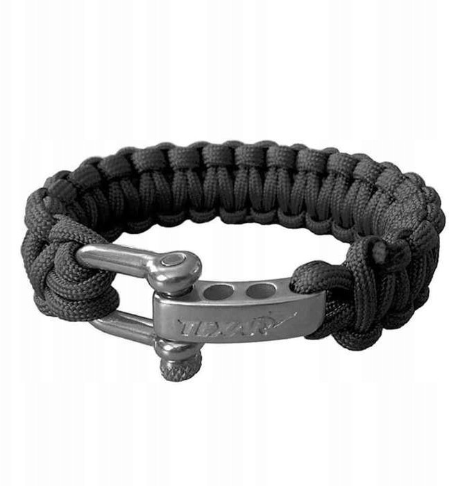 Paracord Linka Texar bransoleta regulowana czarna