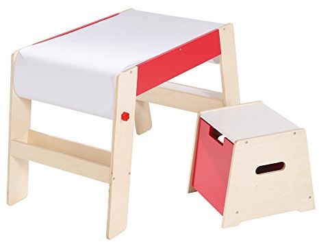 roba maltisch & zestaw taboret, dzieci krzesło  krzesło kombinacji drewno naturalne/czerwony, biurko do przedszkola w zestawie z papieru na stół rolka