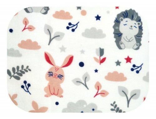 EGA Pieluszka flanelowa, wielorazowa, kolorowa we wzorki 100% bawełna szary jeż - PF 1SZT WZÓR 18 DRUK