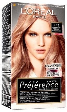 L'Oreal Paris Recital Preference farba do włosów 8.23 Medium Rose Gold 66942-uniw