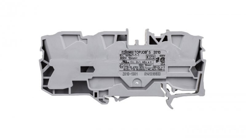 Wago Złączka szynowa 3-przewodowa 10mm2 szara 2010-1301 TOPJOBS 2010-1301