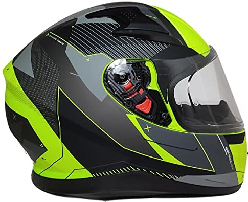 protectWEAR the safety kick Kask motocyklowy ze zintegrowaną osłoną przeciwsłoneczną i składanym wizjerem żółty 917-GB-S 917-GB