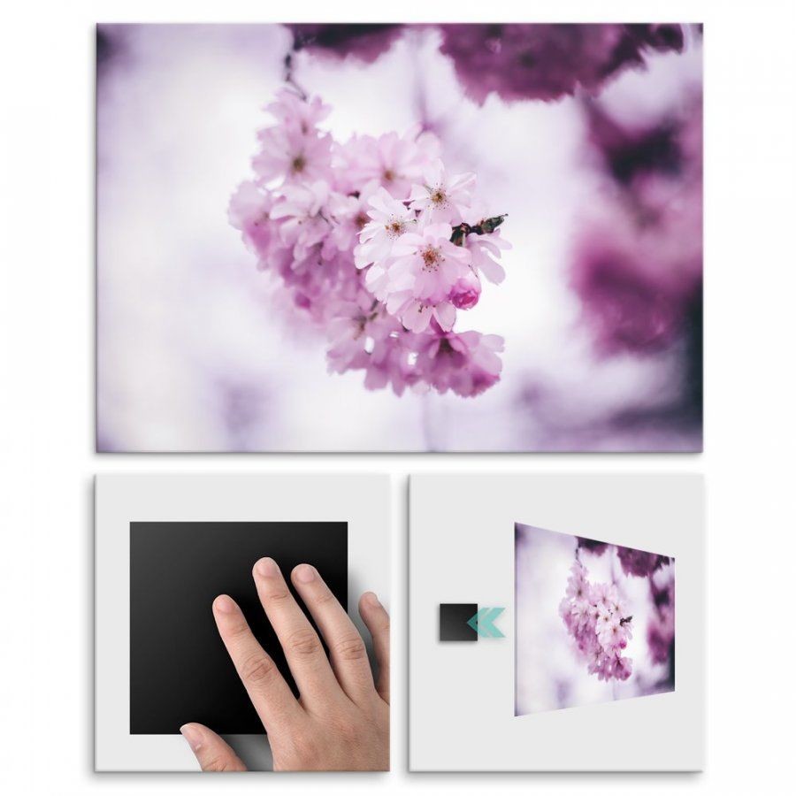 Pix4home Plakat metalowy delikatne kwiaty drzew M POS-M-01473